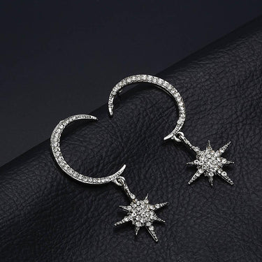 Sassy Moon & Star Stud Earrings-Your Soul Place